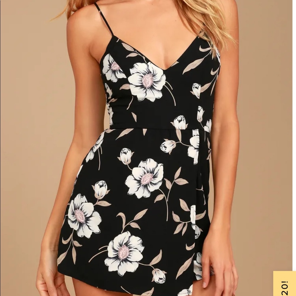 Black floral Lulu’s romper